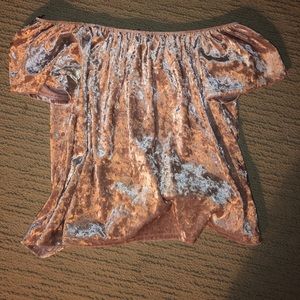 Women’s Velvet Off the Shoulder Top